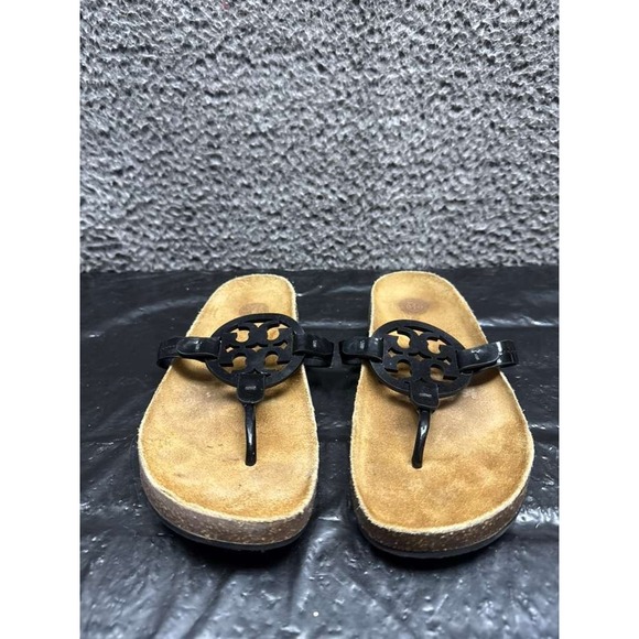 Tory Burch Miller Cloud Leather Slip On Sandals Perfect Black Womens Size 8 US - Picture 2 of 8